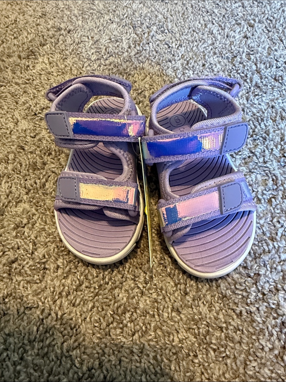 Cat & Jack Purple Iridescent Strap Kids' Sandals
